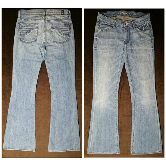 7 For All Mankind jeans 25 Flare, Light Swiss Blue - Picture 2 of 8
